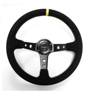 Sportski volan duboki velur - zuta trakica